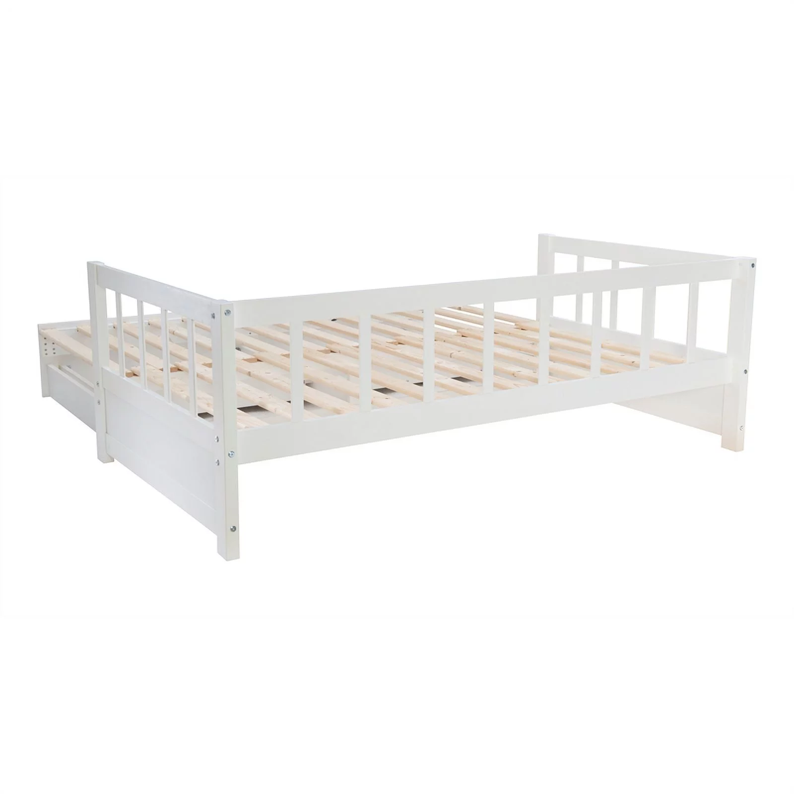 Linon Macey Wood Storage Trundle Daybed in White