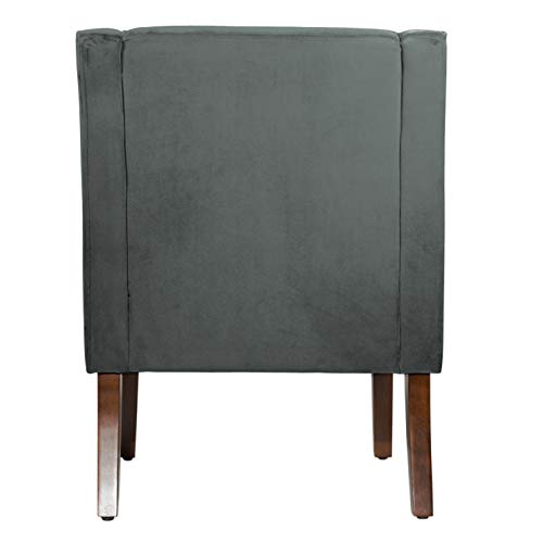 HomePop Velvet Swoop Arm Accent Chair, Suri Blue