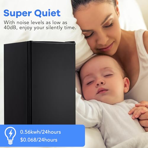 4.3 Cu.Ft Single Mini Refrigerator-Freezer Compartment-Adjustable Thermostat Control-Reversible Doors-Ideal for Dorm, Office, Rv, Garage, Apartment