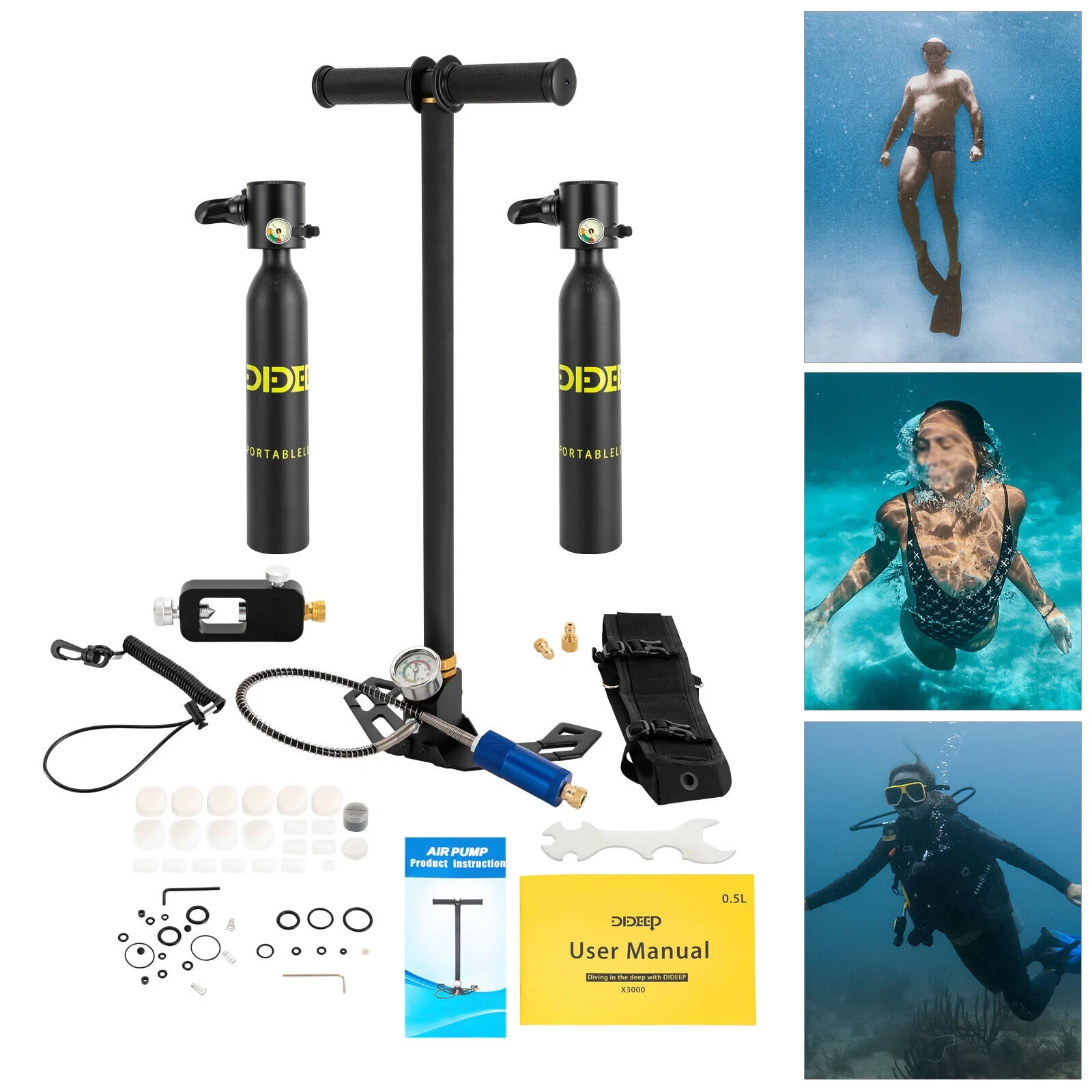 Miumaeov Oxygen Air Tank Equipment Underwater Breath Oxygen Tank Mini Scuba Diving Kit
