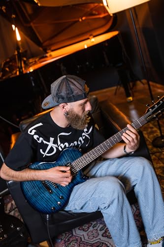 AKLOT Muti-Tone Electric Guitar with Coil-Split: Roasted Maple Neck, Flame Maple Graphic Top, Dual Humbuckers Pickups