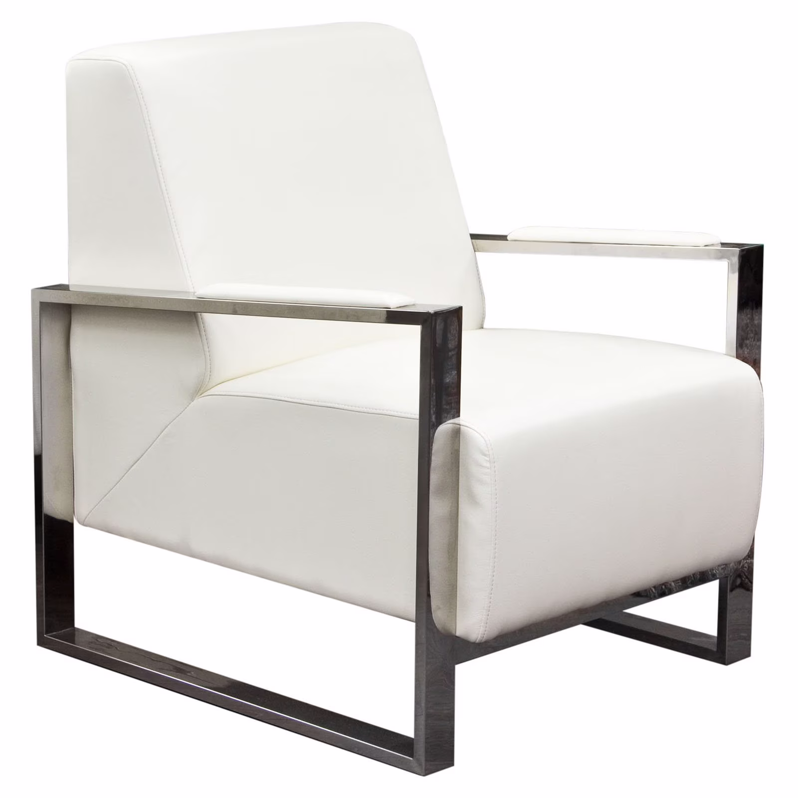 Century Accent Chair with Stainless Steel Frame by Diamond Sofa - White