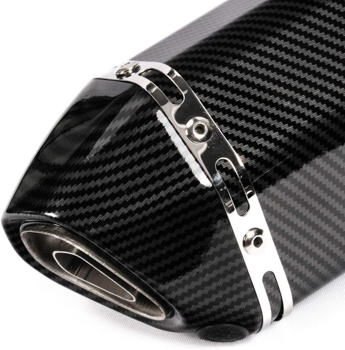 KAJIMOTOR Universal Motorcycle Short Exhaust Muffler Carbon Gobo Slip On w/DB Killer 51mm