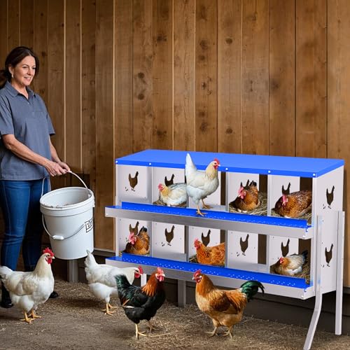 Garvee Chicken Nesting Box with Removable Tray, 8 Compartment Nesting Boxes for Chickens, Easy to Clean and Install