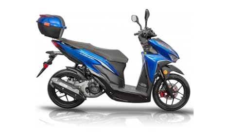 HHH Clash 200 EFI Adult Scooter Vitacci Gas Street Scooter 168cc Motorcycle Fully Automatic, Matching trunk and LED lights (BLUE)