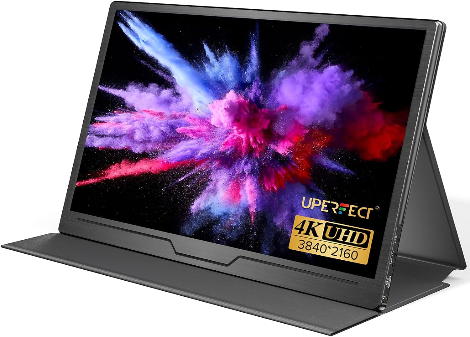 UPERFECT True 4K Portable Monitor, 15.6'' UHD IPS 3840x2160 USB C Monitor Unique Arch Metal Frame,100% sRGB 400 Nits Brightness
