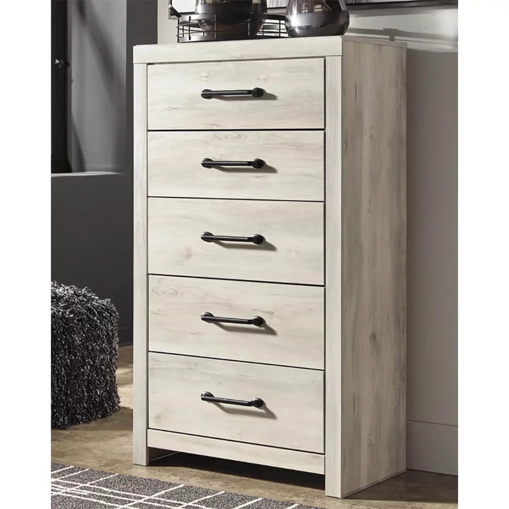 Signature Design by Ashley Cambeck 5 Drawer Chest in Whitewash