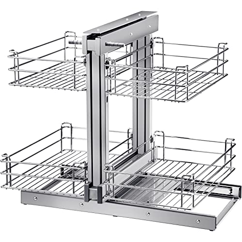 VEVOR Swing Left Blind Corner Cabinet Pull Out for 36 inch Cabinet, 2 Tier Tray Kitchen Soft Close Cloud Organizer Right Handed Open
