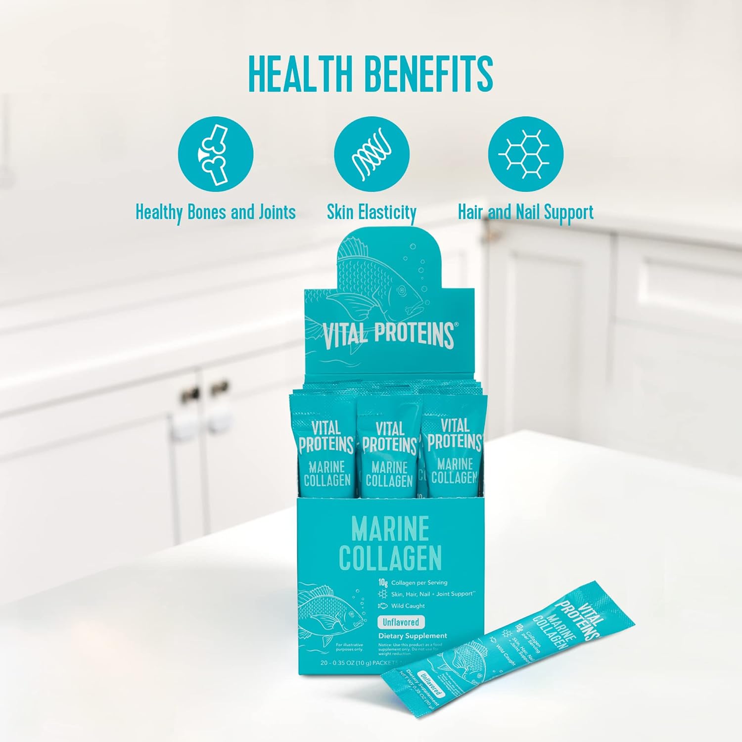 Vital Proteins Marine Collagen, Wild-Caught, Non-GMO Project Verified, Stick Packs (10 g) (Box of 20) Pack of 2