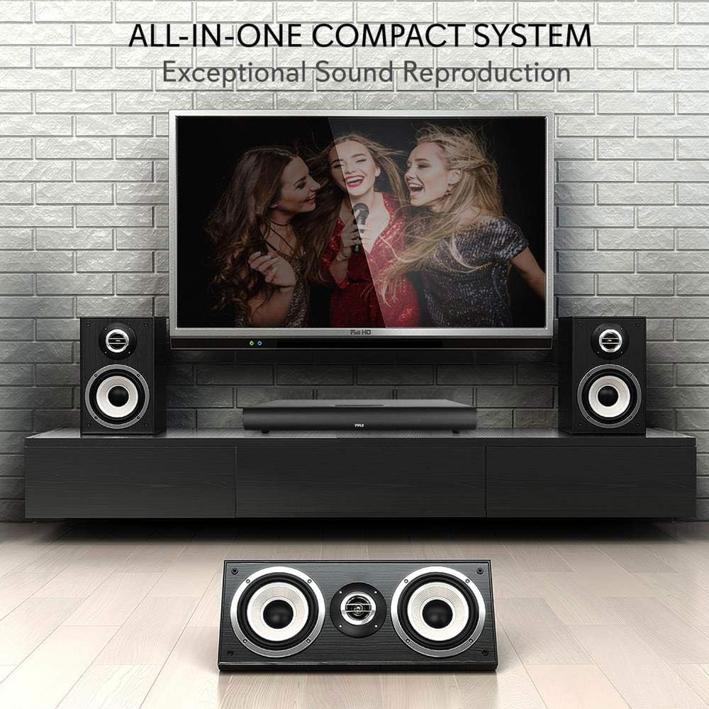Pyle TV Soundbar Soundbase Bluetooth - Upgraded 2018 Wireless Surround Sound System for TV’s With Built-in Subwoofer, Remote Control