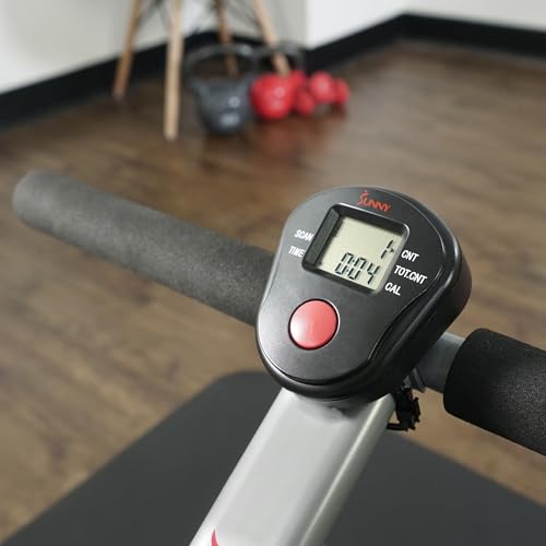 Sunny Health & Fitness Compact Adjustable Rowing Machine with 12 Levels of Resistance for Complete Body Workouts and Optional Free SunnyFit App