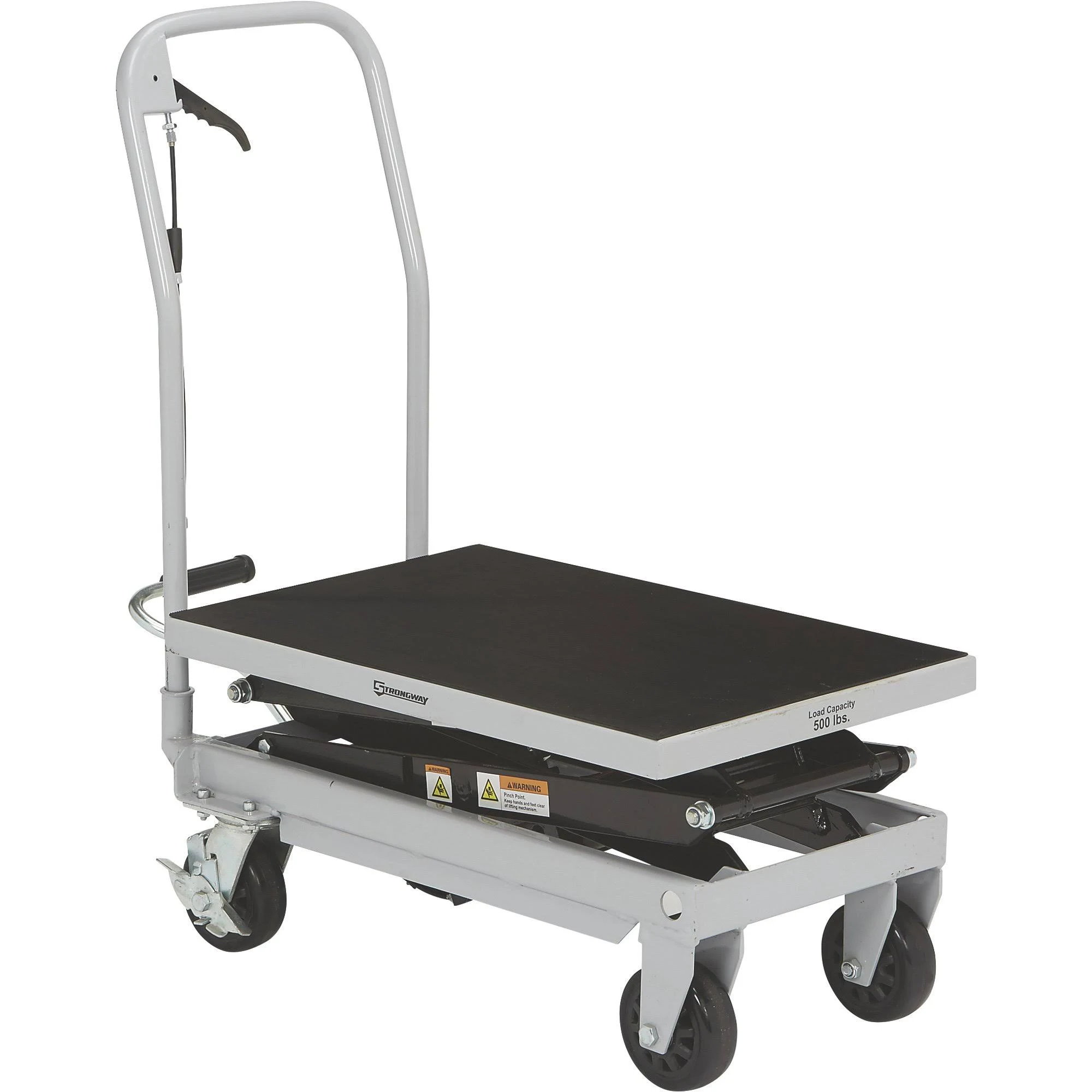 Strongway 2-Speed Hydraulic Rapid XT Lift Table Cart - 500-Lb. Capacity, 50 3/4inch Lift Height