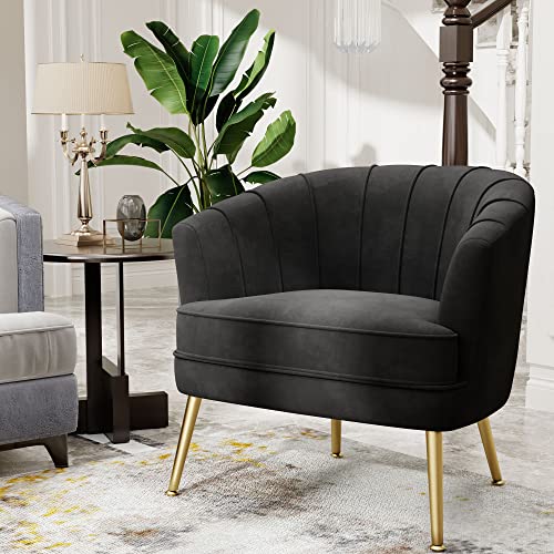 Andeworld Velvet Accent Chair, Upholstered Modern Single Sofa Side Chair