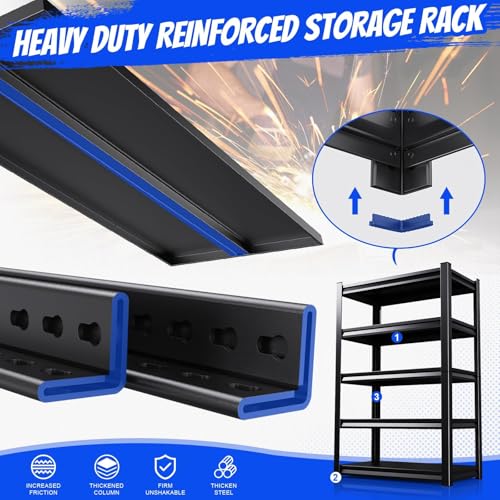 59" W Storage Shelves, 5-Tier Garage Shelving, 3500 lbs Heavy Duty Garage Shelves, Adjustable Shelving Unit|Easy Assembly, for Workshop, Basement