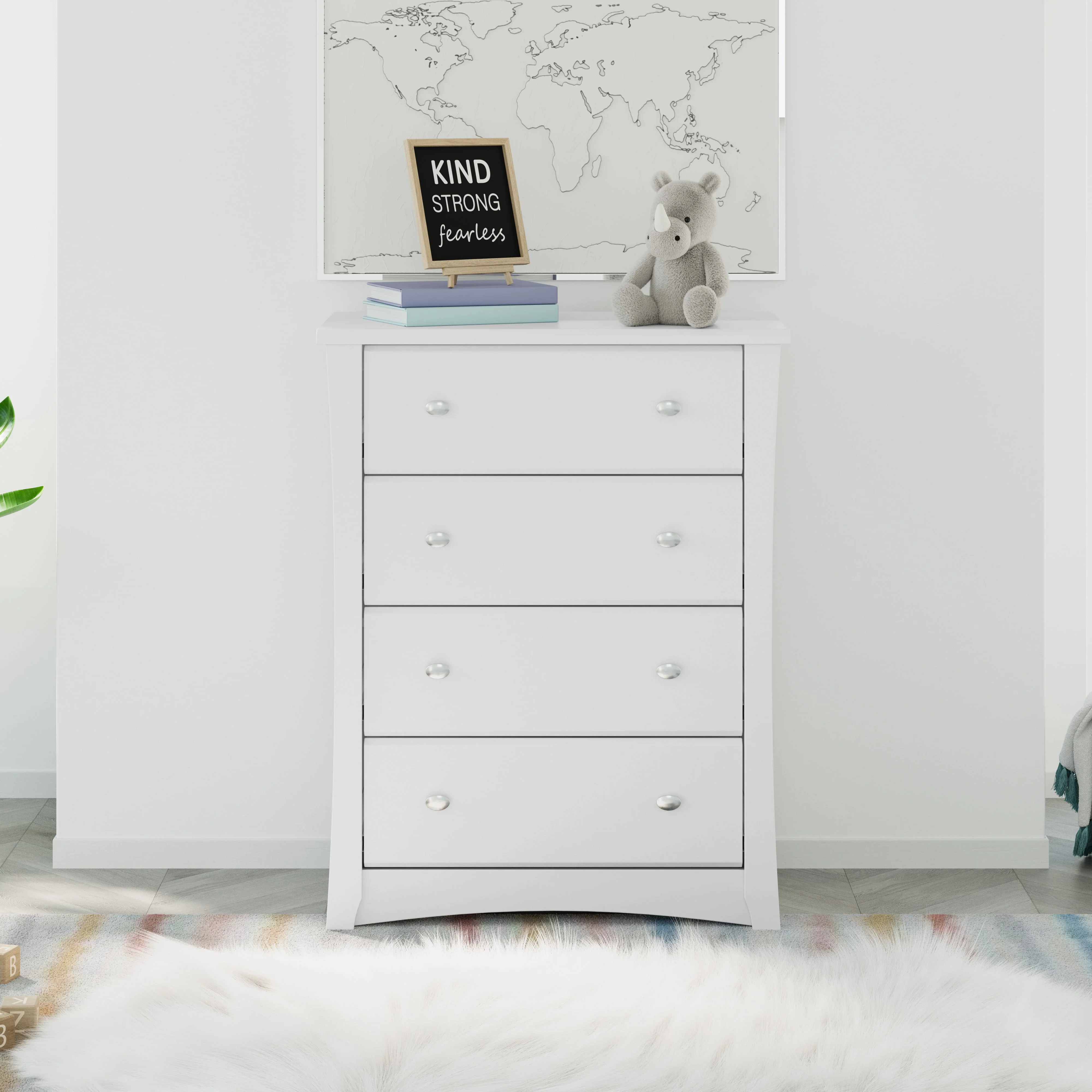 Storkcraft Crescent 4 Drawer Kids Dresser White