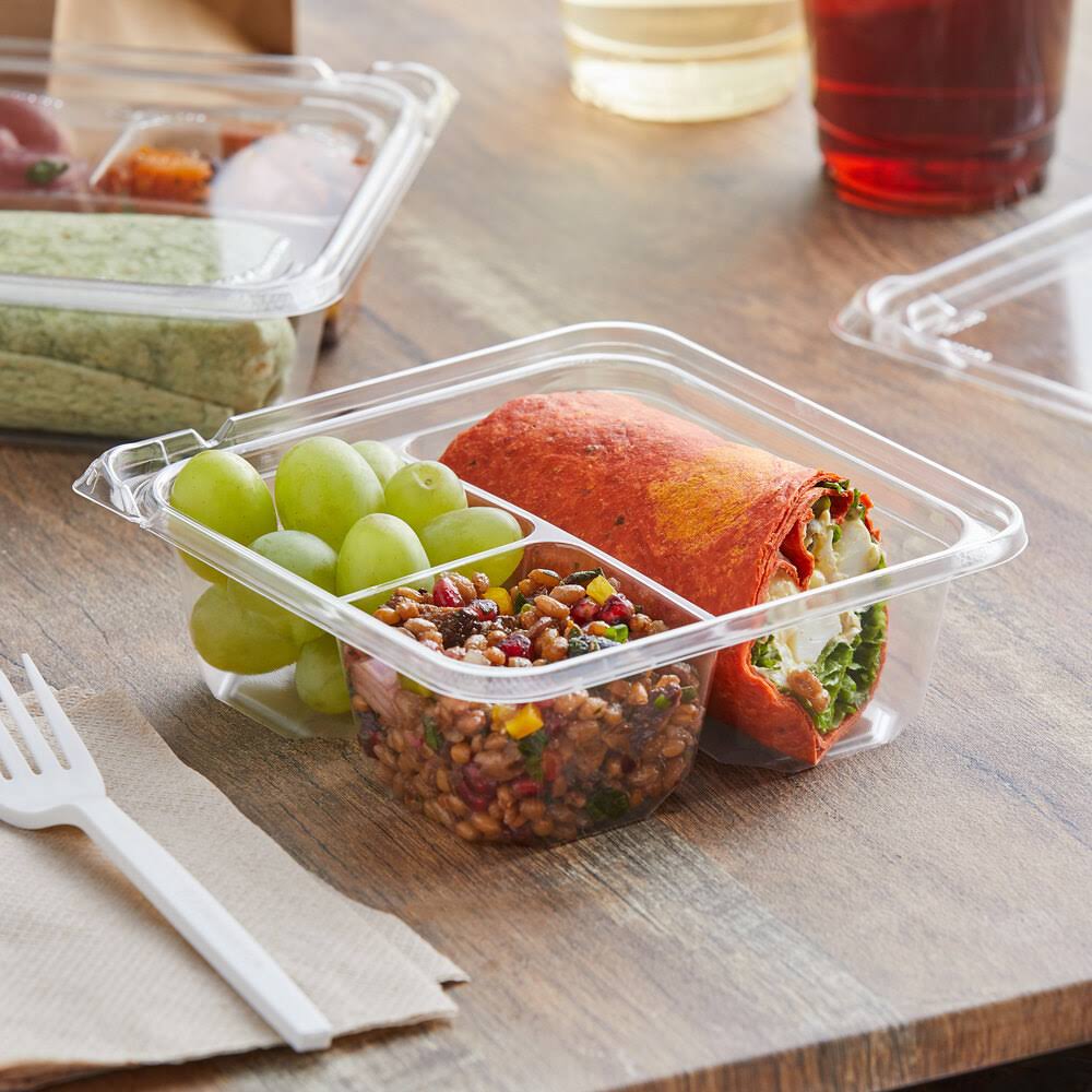 Dart SBTG3 TamperGuard 3-Compartment Tamper-Resistant, Tamper-Evident Container - 300/Case