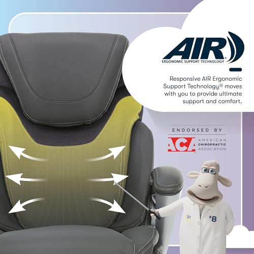 Serta Bryce Executive Office Chair, Ergonomic Computer DeskChairs with Patented AIR Lumbar Support, Comfy Body Pillows, Height Adjustable