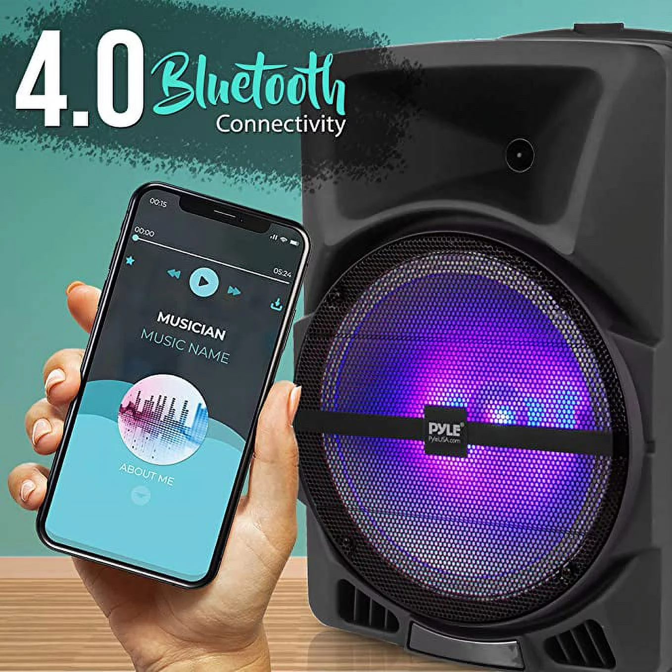 Pyle Wireless Portable PA Speaker System - 800W Powered Bluetooth Indoor & Outdoor DJ Stereo Loudspeaker