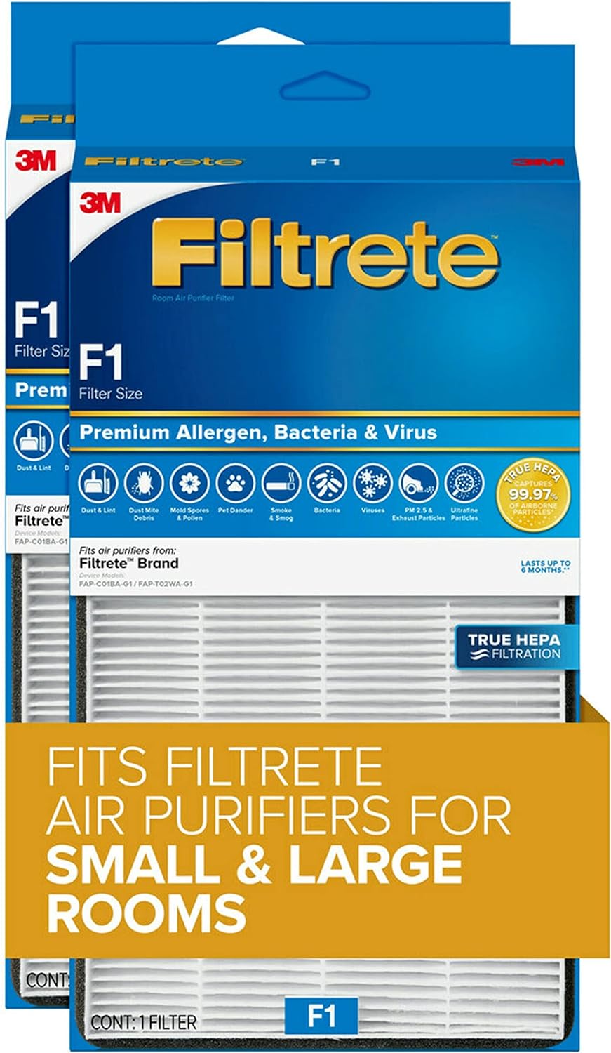 Filtrete Air Purifier, Large Room with True HEPA Filter, Captures 99.97% of Airborne particles such as Smoke, Dust, Pollen, Bacteria