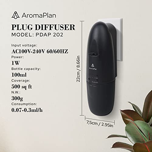 AROMAPLAN Portable Diffuser - 2 Pack - Up to 500 Sq. FT Coverage - Nanotechnology Plug in Oil Diffuser for Essential Oils -for Home and Office