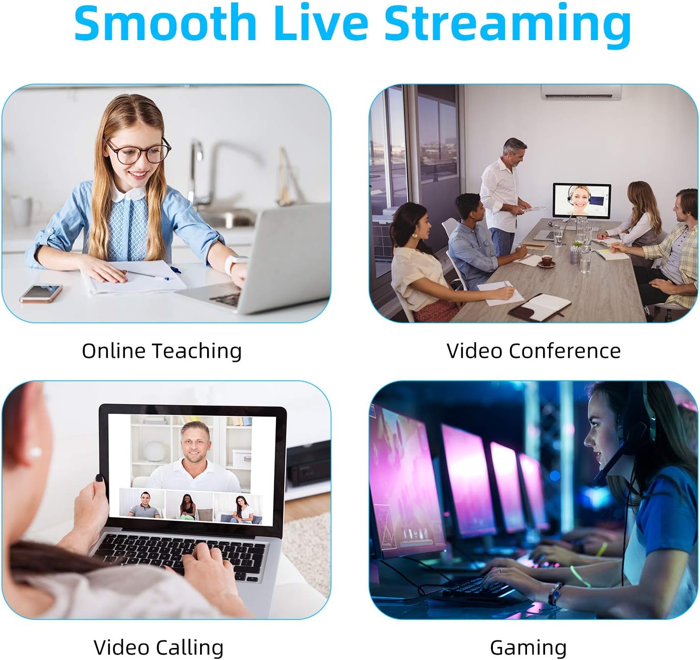 PC Webcam with Microphone& Cover
