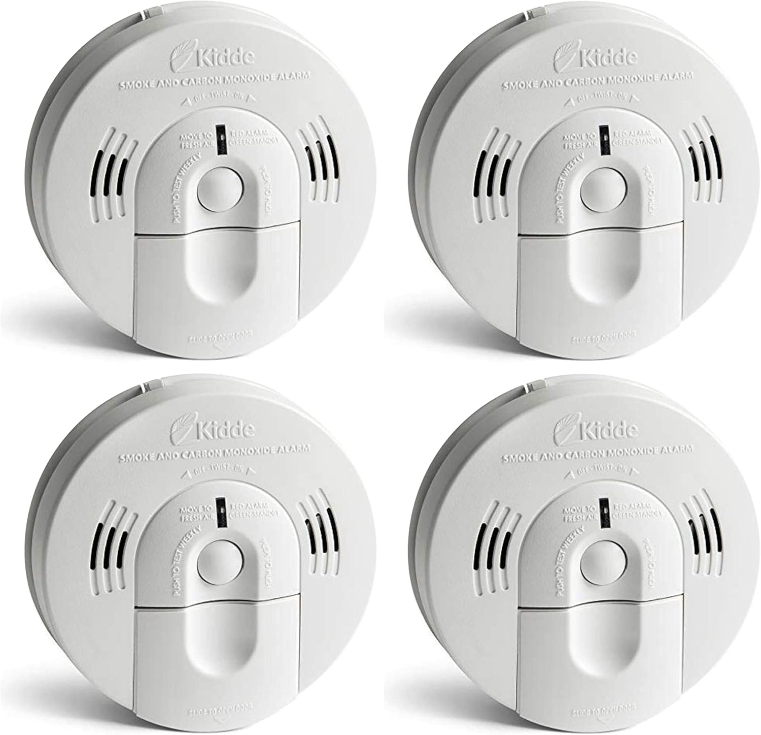 Kidde Smoke & Carbon Monoxide Detector, Hardwired, Interconnect Combination Smoke & CO Alarm with Battery Backup, Voice Alert, Pack of 2