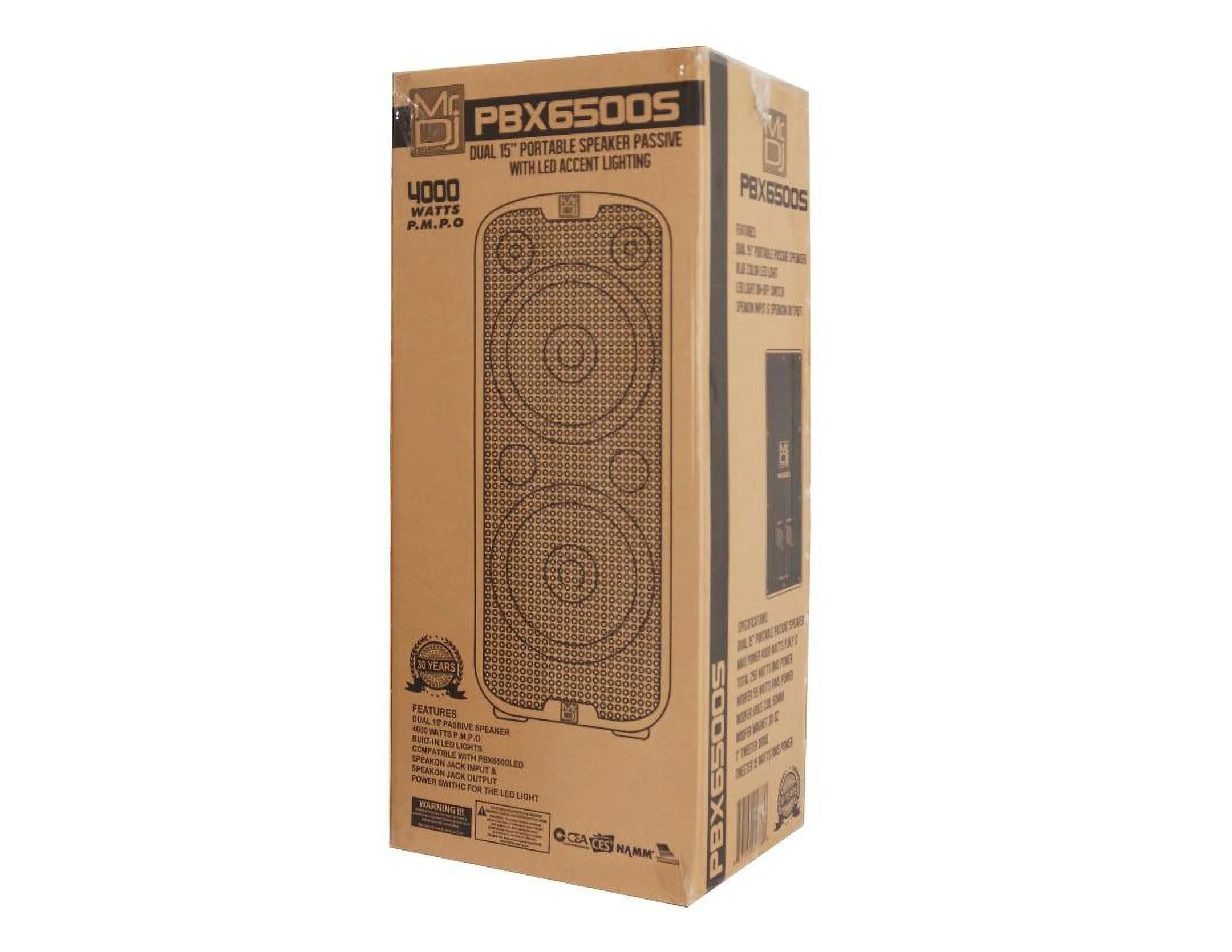 MR DJ PBX6500S Professional Dual 15” 3-Way Full-Range Non-Power/Passive DJ PA Multipurpose Live Sound Loudspeaker