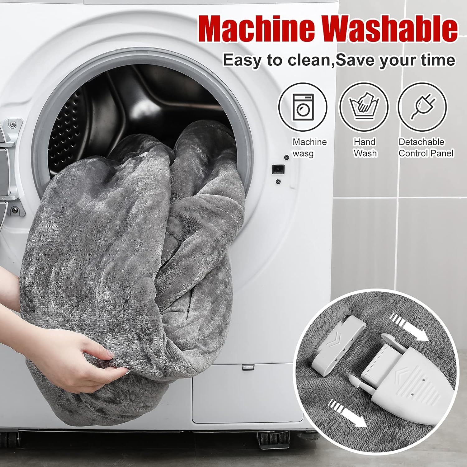 Electric Blanket Heated Throw 5 Heating Levels 3 Hours Auto Off for Home Office Use Heating Warming Blanket with ETL Certificated 50x60 inches