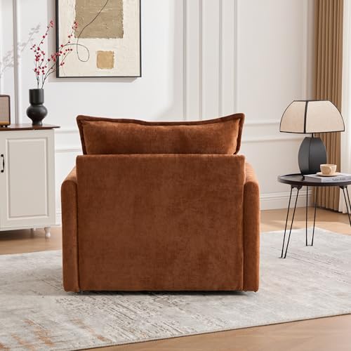 360 Swivel Accent Barrel Chair with Storage Ottoman & Headrest