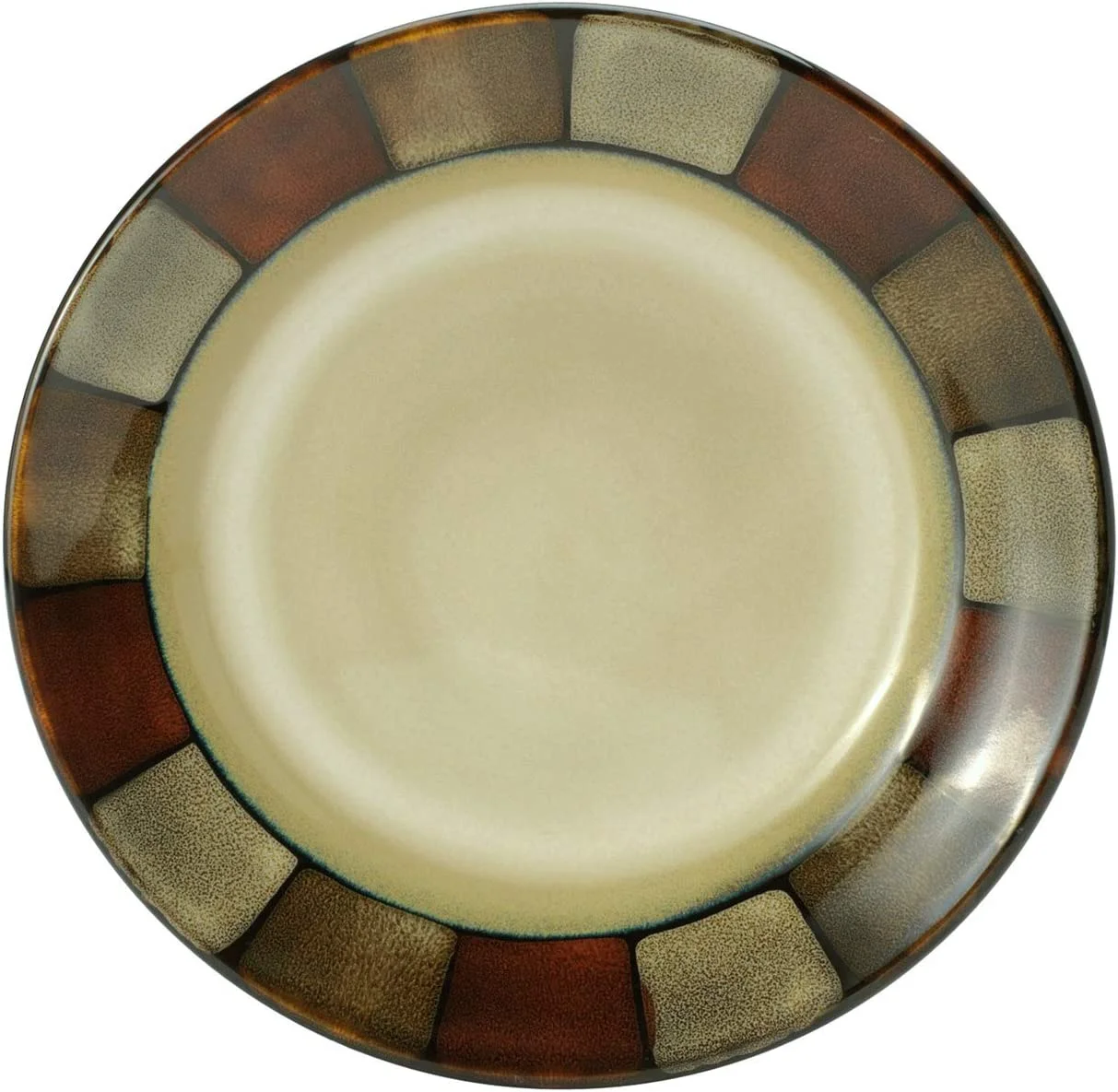 OUWI Taos 16-Piece Stoneware Dinnerware Set, Service for 4,Beige/Olive