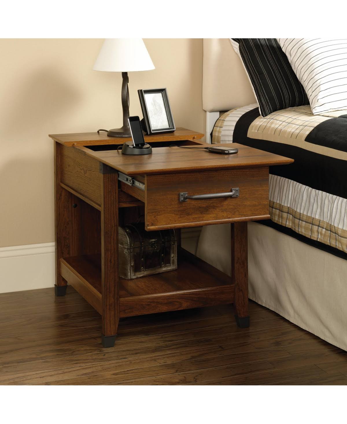 Sauder Carson Forge Smartcenter Side Table, Washington Cherry