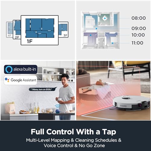 Eureka Robot Vacuum with Bagless Self Emptying Station, 2 in 1 Robotic Vacuum and Mop Combo, 60-Day Capacity, 4000Pa Suction, Auto Lifting Mop