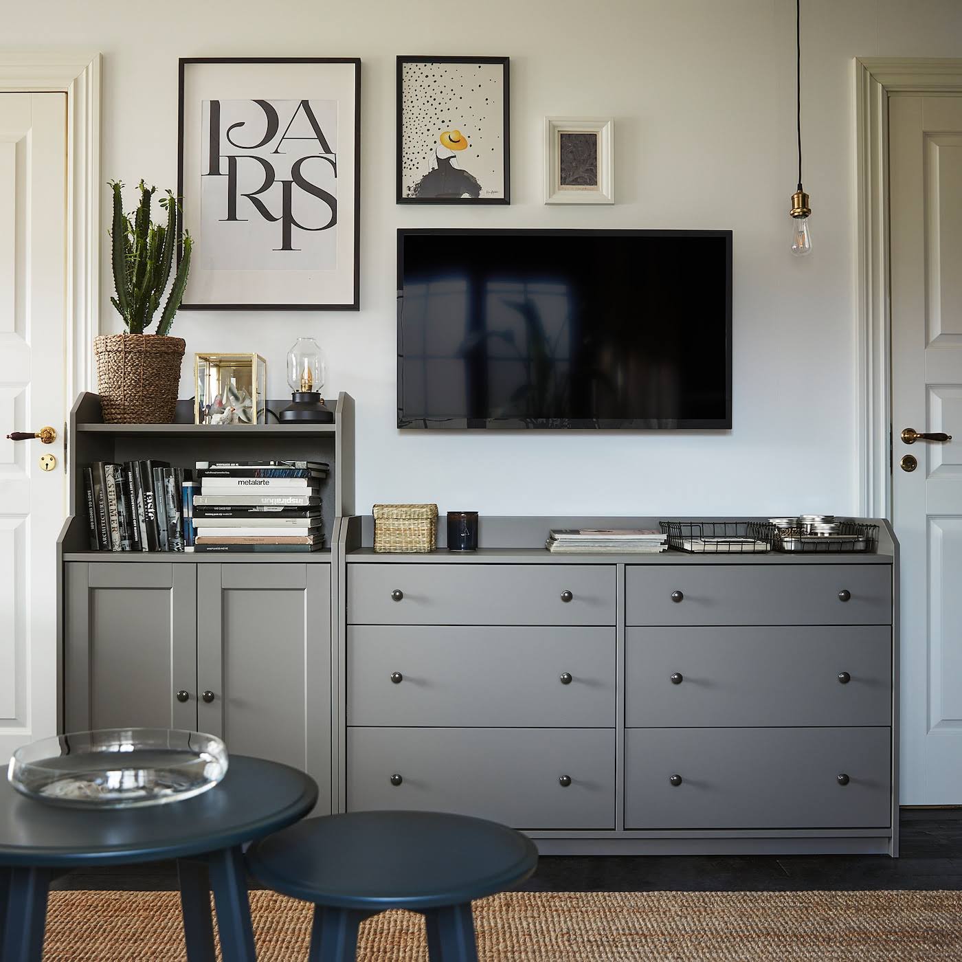 IKEA - HAUGA Cabinet with 2 Doors, Gray, 27 1/2X45 5/8 40415050
