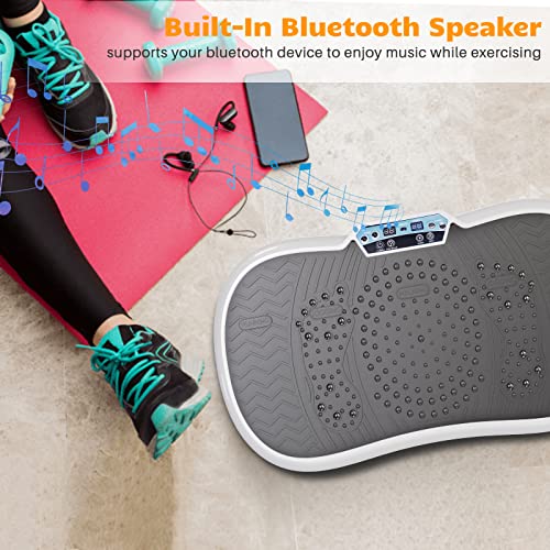 Vibration Plate Exercise Machine for Weight Loss – 100-Speed Platform with Bluetooth Speaker, Remote & Bands