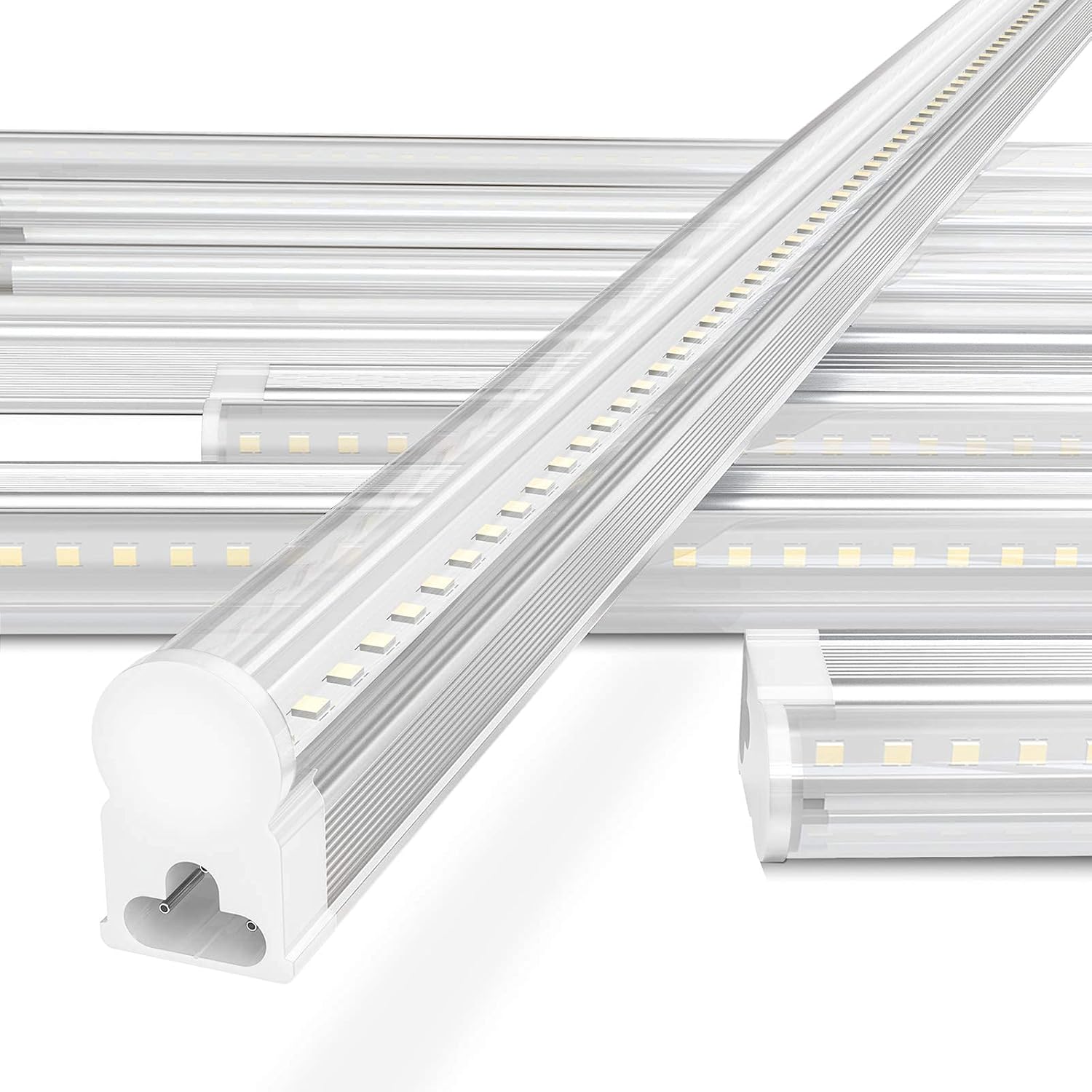 Led Shop Light 4ft 6500k 3100lm 24w, Clear Cover, Pack of 6, Link-able Led Shop Lights for Garage, Easy Led T5 Shop Lights for Workshop
