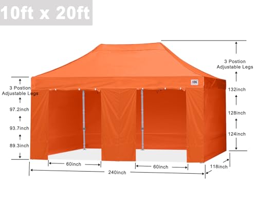 ABCCANOPY Easy Pop Up Canopy Tent with Sidewalls 10x10 Commercial -Series, White