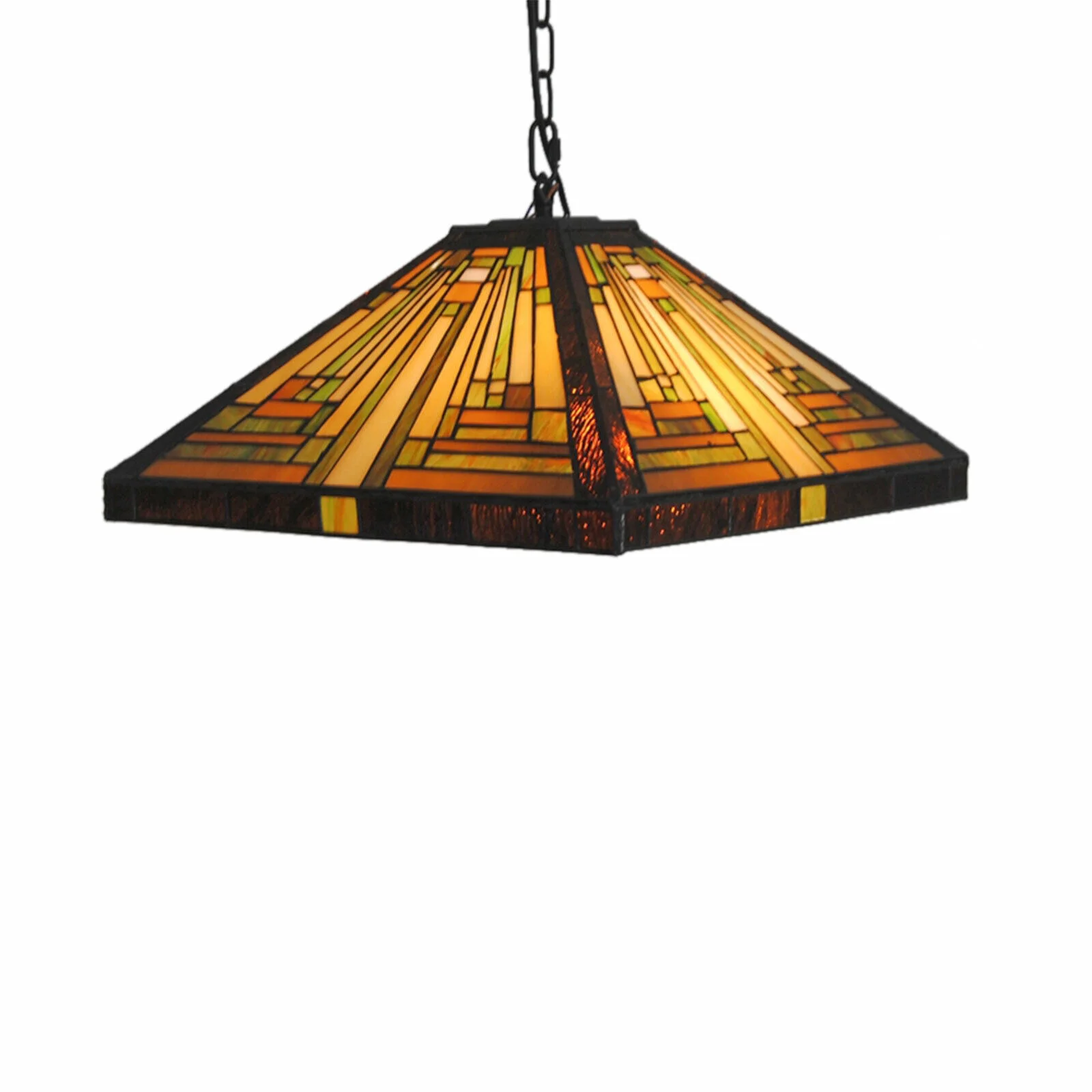 Vintage Stained Glass Pendant Lamp Tiffany Style Ceiling Fixture Hanging Light Wall Control