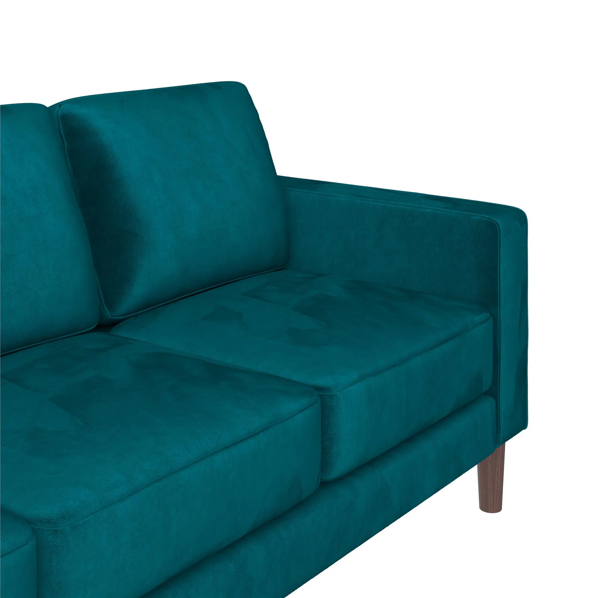 DHP Bryanna 3 Seater Sofa , Green Velvet