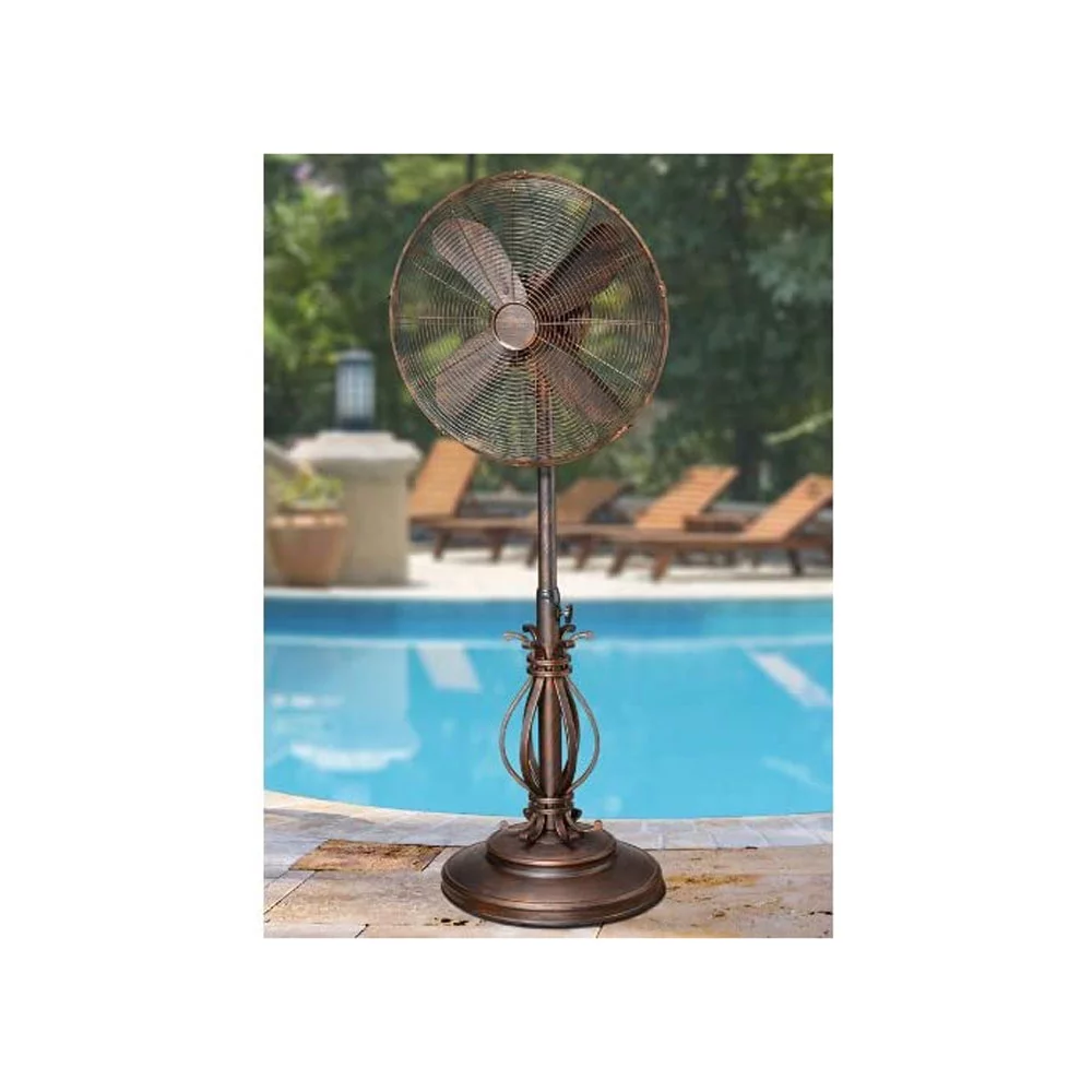 DecoBREEZE DBF1080 Adjustable Oscillating Outdoor Pedestal Fan Prestigious Brown