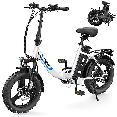 Vivi Gopina Electric Bike, 16" x 3.0 Fat Tire Electric Bike, 350W Step Thru Electric Bicycle, 48V Removable Battery, Up to 40 Miles, LCD Display