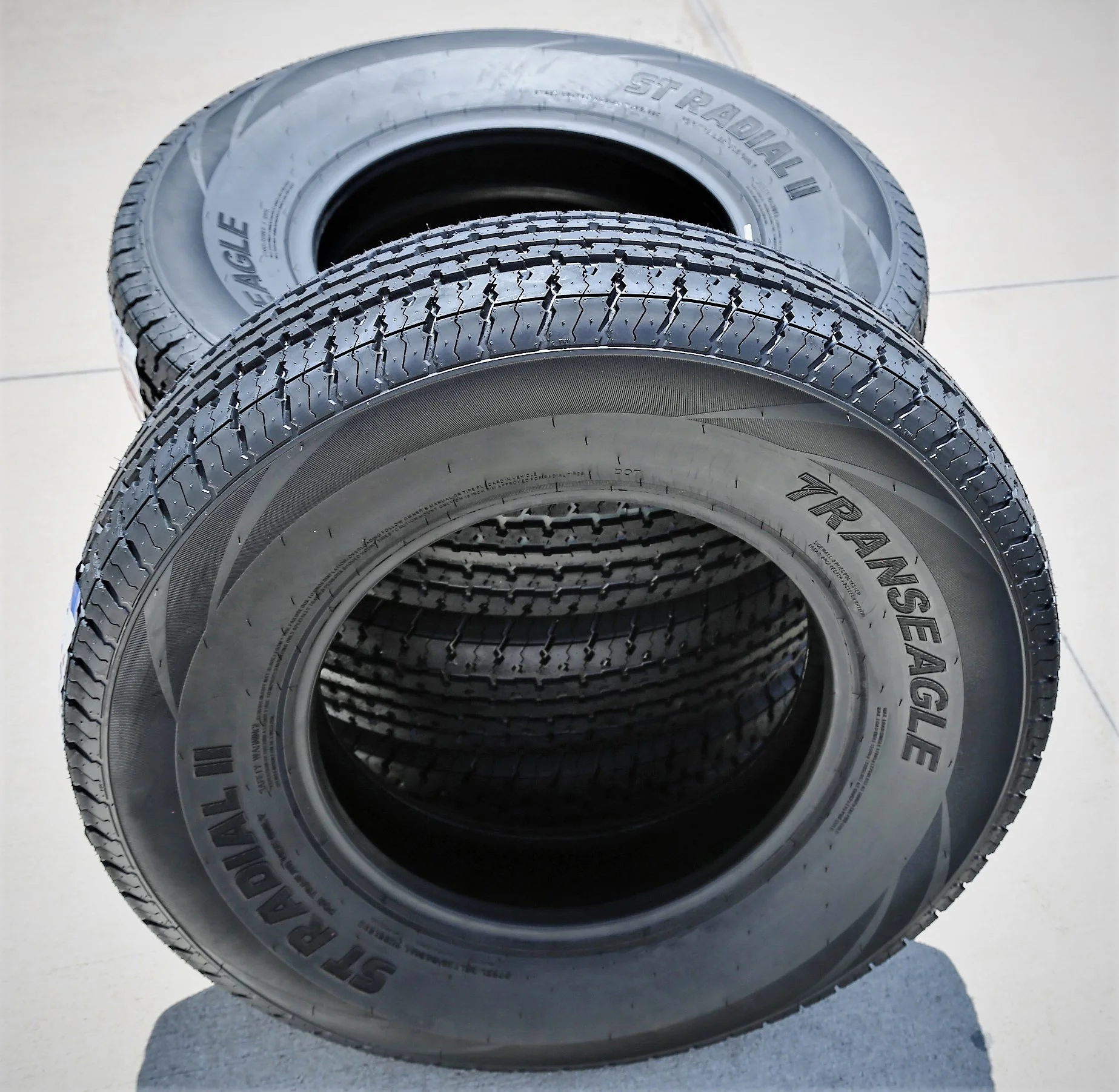 Pair of 2 (TWO) Transeagle ST Radial II Steel Belted ST 205/75R15 Load E (10 Ply) Trailer Tires