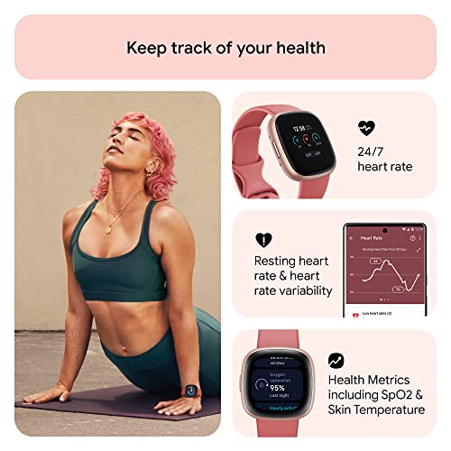Fitbit Versa 4 Fitness Smartwatch with Daily Readiness, GPS, 24/7 Heart Rate, 40+ Exercise Modes, Sleep Tracking and more, Black/Graphite