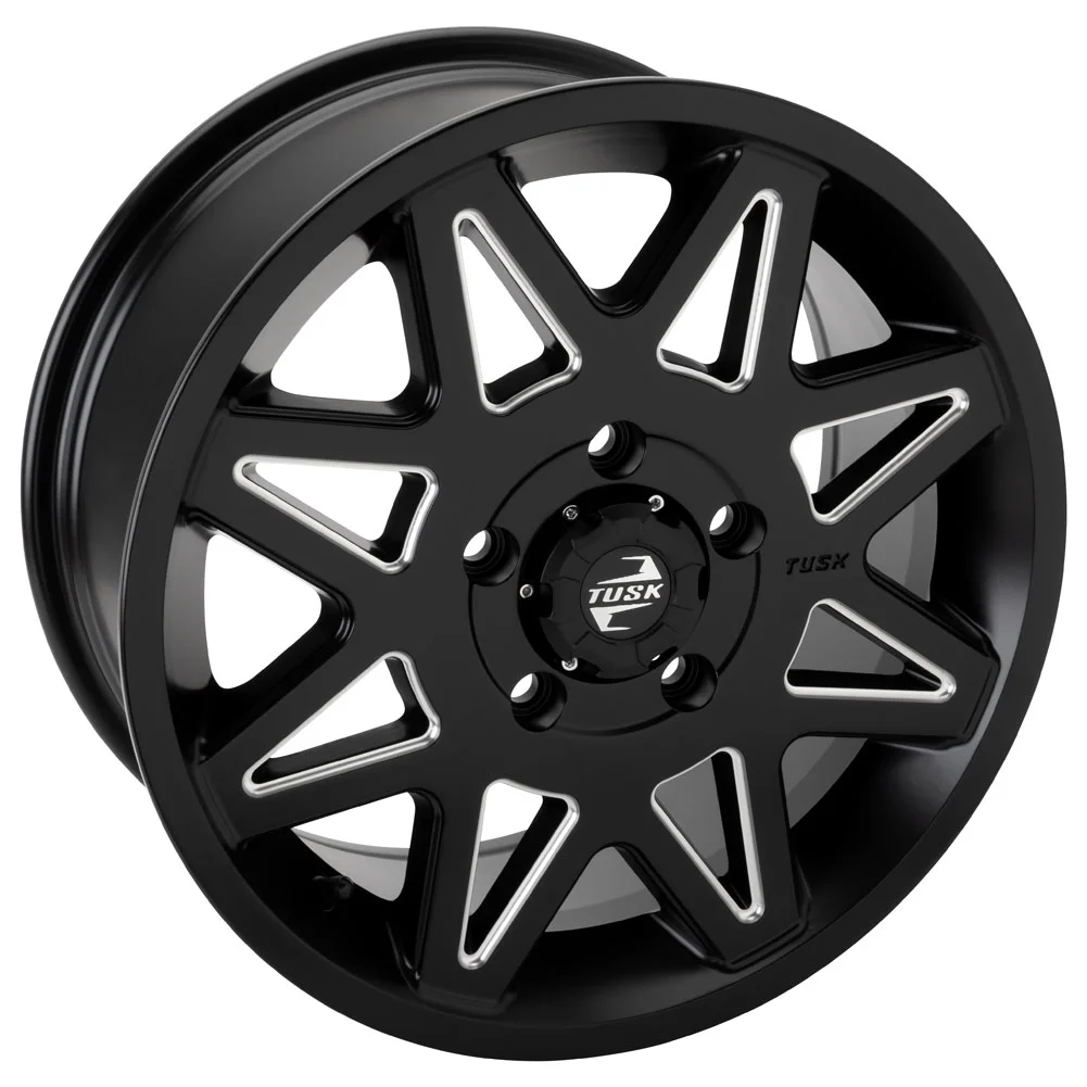 4/115 Tusk Tintic Wheel 14x7 5.0 + 2.0 Milled/Black For ARCTIC CAT 700 TRV GT 2011-2012