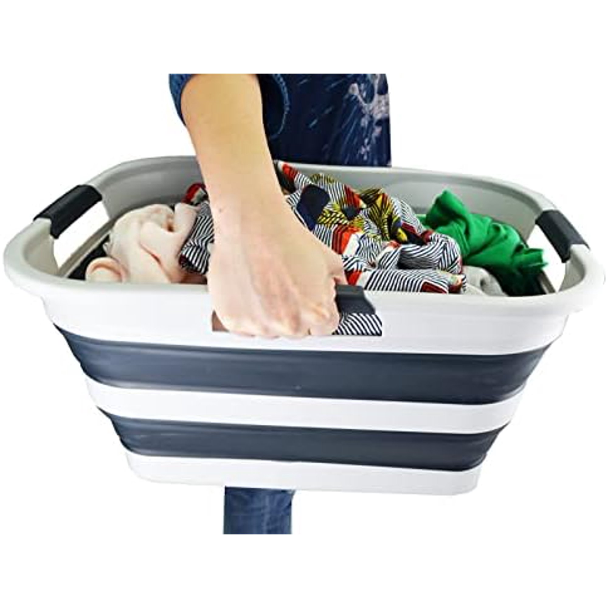 30L(8 gallon) Collapsible Plastic Laundry Basket - Foldable Pop Up Storage Container/Organizer - Space Saving Hamper/Basket