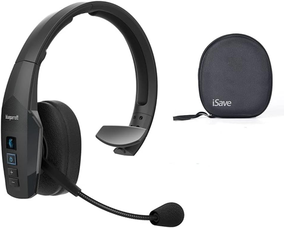 BlueParrott B350-XT BPB-35020 (204260) Noise Cancelling Wireless Bluetooth Headset w/ iSave Protective Carrying Case with 24 Hours of Talk time