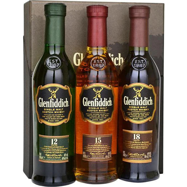 Glenfiddich 12 Year Old, 15 Year Old, 18 Year Old Single Malt Scotch Whisky Combo Pack - Nestor Liquor