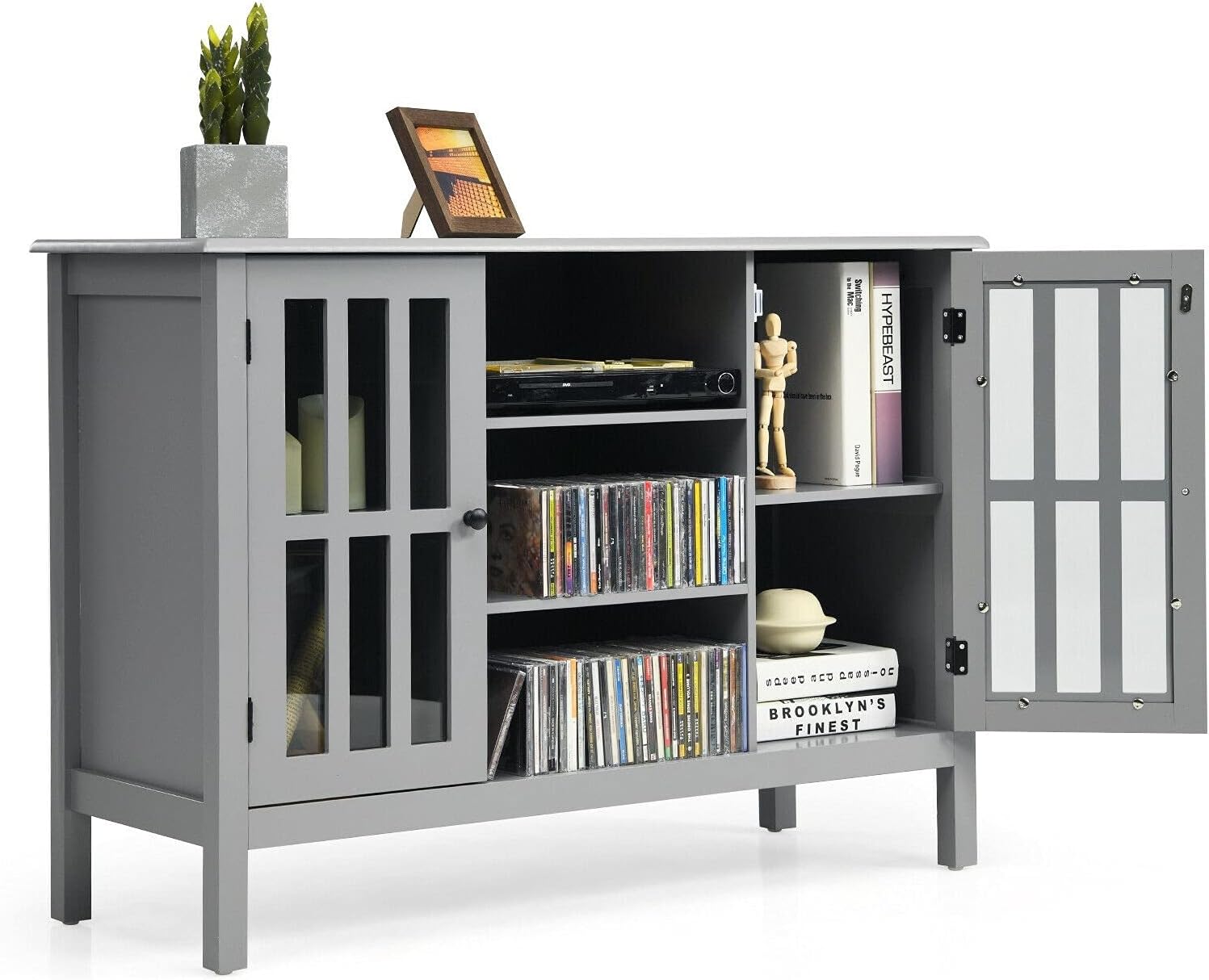 Custpromo 45 TV Stand Console Storage Cabinet