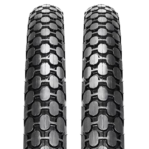 2 Pack 26" x 2.125" Inch Beach Cruiser Bike Tires with or Without Tire Levers Folding Bicycle Comfortable Replacement Tires Black Wall/White Side