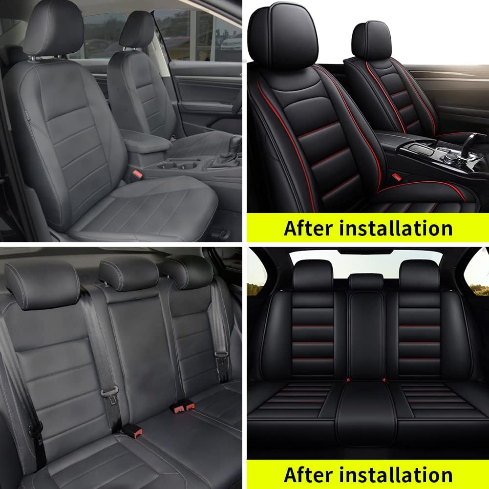 Car Seat Covers Fit for Kia Soul 2015-2022,Faux Leather Car Seat Covers Full Set with Airbag Compatible