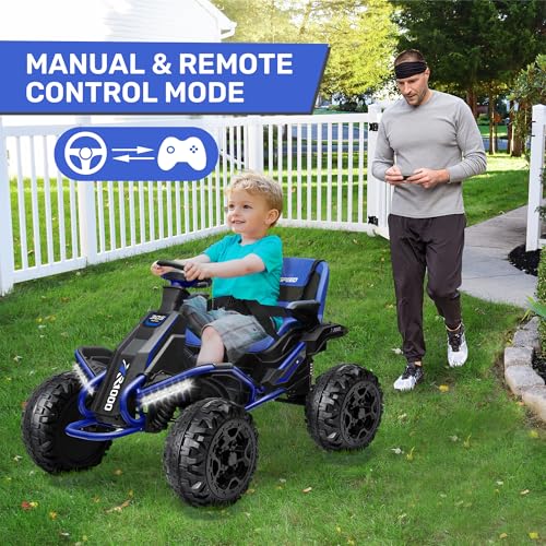 ANPABO 24V 4x4 Ride On Toy for Big Kids, 4x200W Motors, 5MPH, Kids Car w/Parent Remote, Wide Adjustable Seat, Headlights, Metal Frame